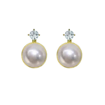 Celestia Zirconia and Pearl Earrings