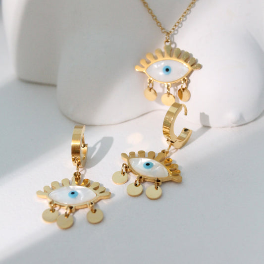 Eye of Horus Earrings and Necklace Set