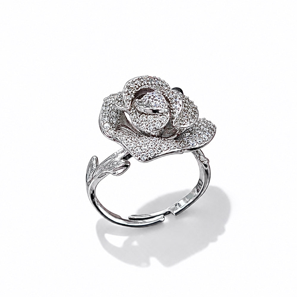 Camellia flower ring front view