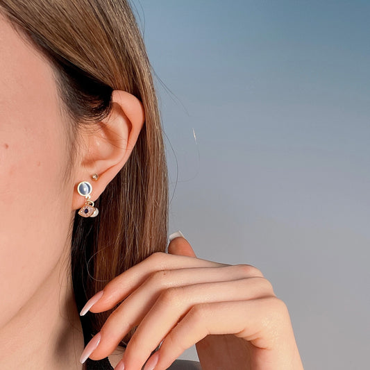 18k Pearl Opal Earrings