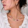 Crystal Bear Pearl Necklace