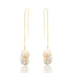 Dainty Baroque Pearl Silver Threader Earrings