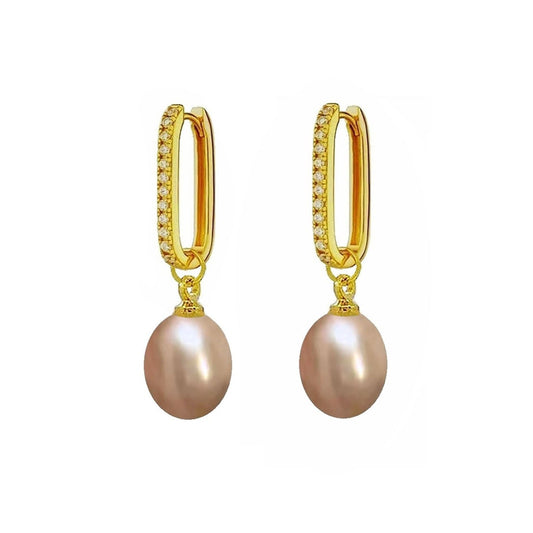 Gleaming Zircon Pearls Earrings