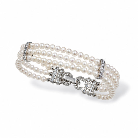 Interlace Triple Pearl Bracelet