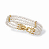 Golden Interlace Triple Pearl Bracelet