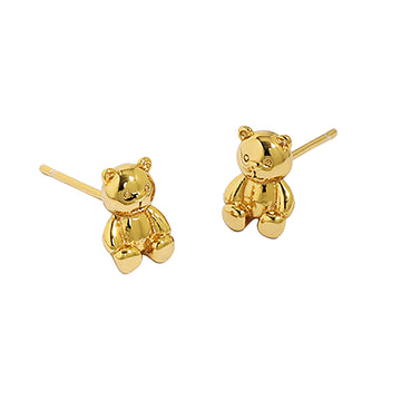 Honey Bear Silver Earrings