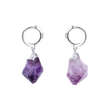 Purple Crystal Sterling Silver Earrings