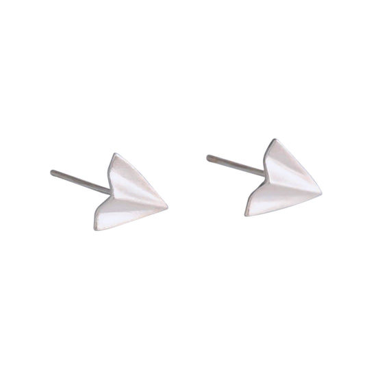 Silver Paper Airplane Earrings