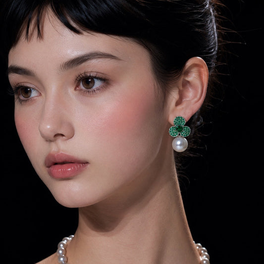 Émeraude Camellia Earrings