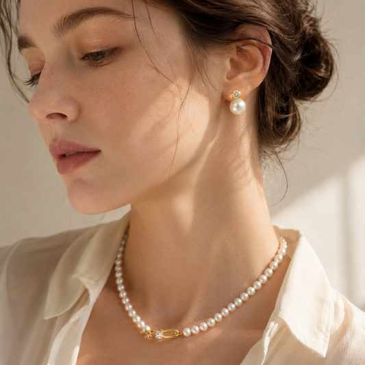 Lumière Perle Gold Ear Clips