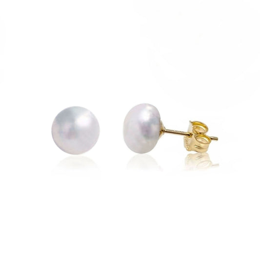 Classic Pearl Silver Stud Earrings