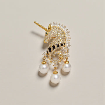 Imperial Unicorn Pearl Brooch