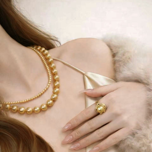 Soleil Golden Pearl Ring