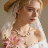 Shooting Star Pearl Necklace - Pink
