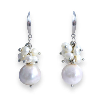 Snow Freshwater Pearl Earrings