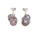 Pink Baroque Pearl Shine Earrings