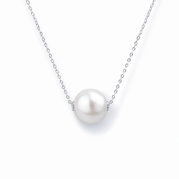 Moonpath Silver Pearl Necklace