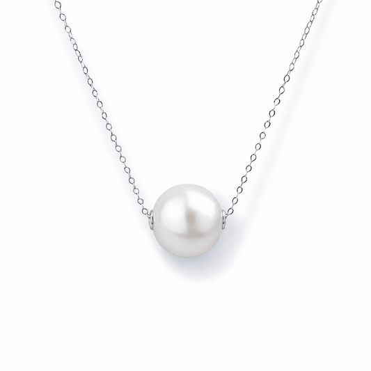 Moonpath Silver Pearl Necklace