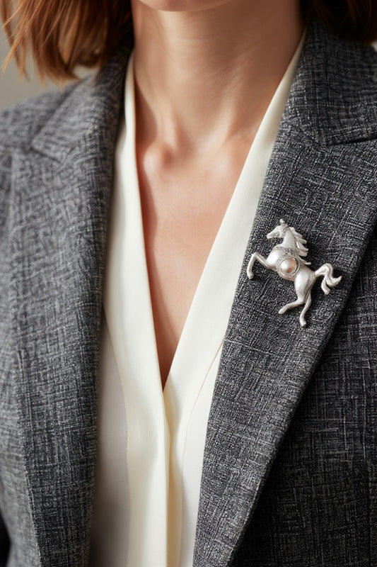 Gallant Stallion Pearl Brooch-Pendant