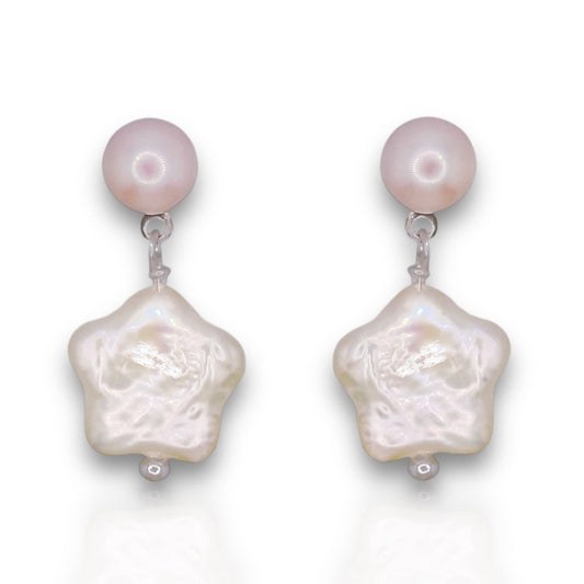 Starry Pearl Sterling Silver Earrings