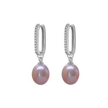 Gleaming Zircon Pearls Earrings