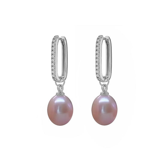 Gleaming Zircon Pearls Earrings