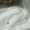 Silver Pink Baroque Pearl Necklace