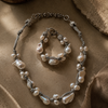 Silver Cord Baroque Pearl Necklace / Bracelet