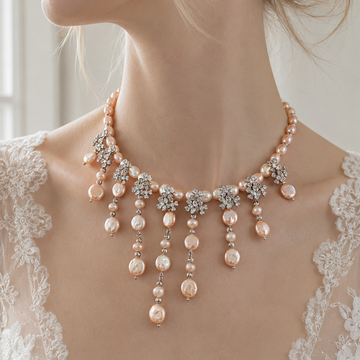 Camellia Cascade Freshwater Pearl Necklace