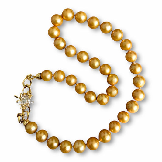 Soleil Golden Pearl Necklace – Grand