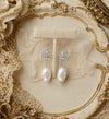 Moonlit Bloom Baroque Pearl Earrings - Silver