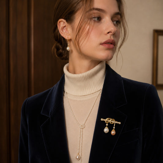 Chatsworth Pearl Brooch – Gold