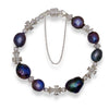 Natural Black Pearl Cross Bracelet