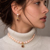 Grenade Rosée Pomegranate Pearl Earrings