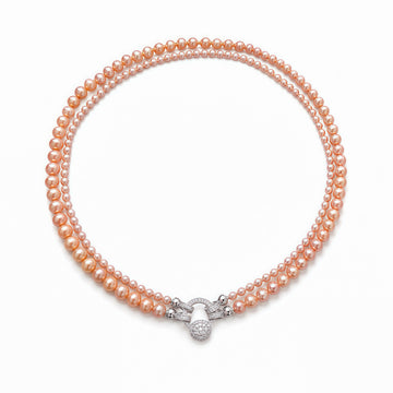 Champagne Camellia Duet Necklace