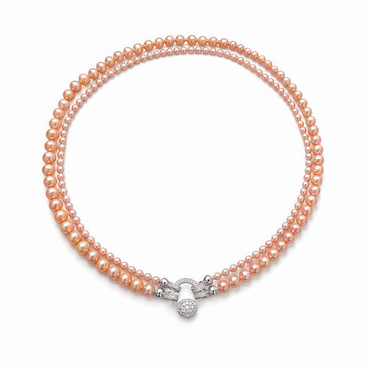 Champagne Camellia Duet Necklace