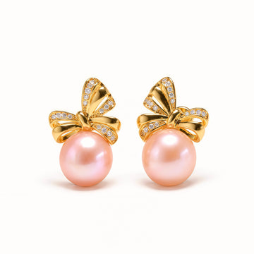 Belle Bow Pearl Earrings