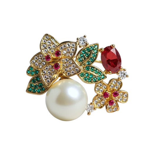Florence Pearl Bloom Pendant Brooch