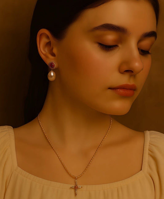 Crimson Grace Pearl Earrings