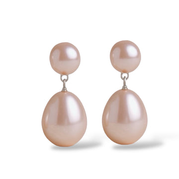 Pink Pearl Sterling Silver Earrings