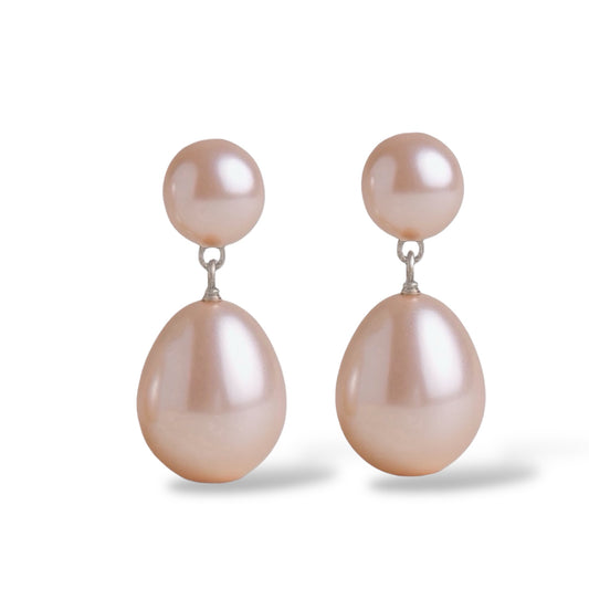 Pink Pearl Sterling Silver Earrings