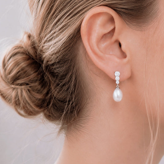 Givre Drop Pearl Earrings