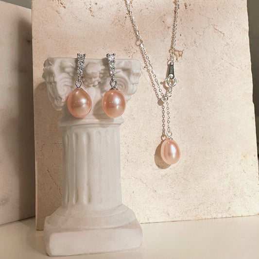 Pink Pearl Elegance Sterling Silver Necklace