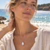 Silver Ball Chain Baroque Pearl Necklace by NINEMOO – detail view