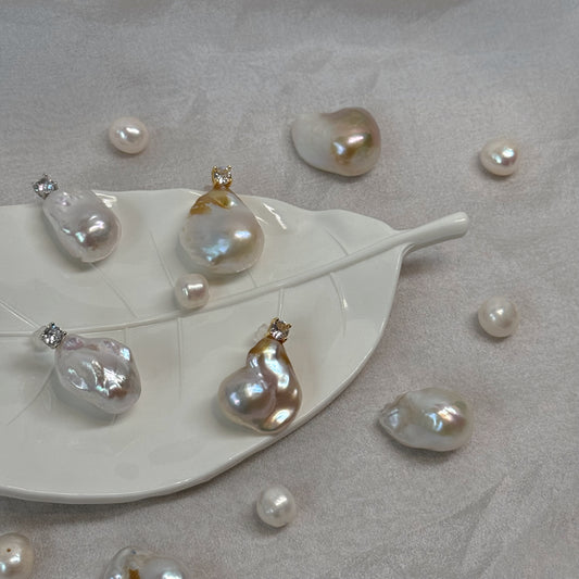 Gleaming Baroque Pearl Silver Earrings