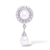 Fleur de Givre Pearl Drop Brooch