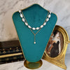 White Rectangular Pearl Versatile Sweater Necklace