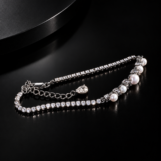 Celeste Pearl Tennis Bracelet by NINEMOO – alternate view