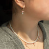 Tiny Mushroom Pearl Hoops