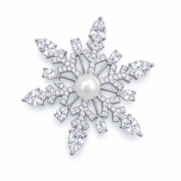 Fleur de Givre Pearl Brooch Pendant